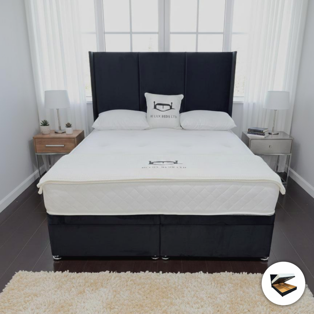 Luka Lined Down Storage Ottoman Divan Bed