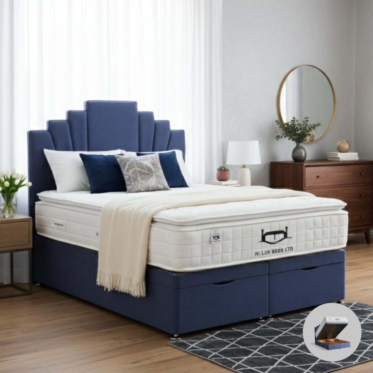 Shell Storage Ottoman Divan Bed
