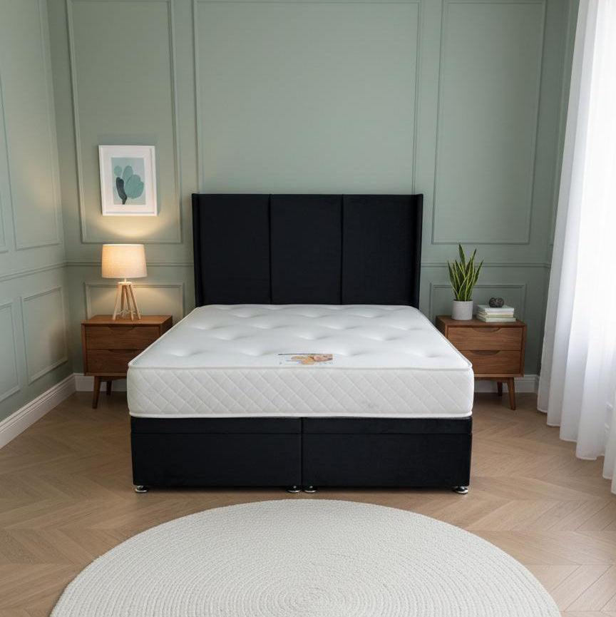 Luka Lined Down Storage Ottoman Divan Bed