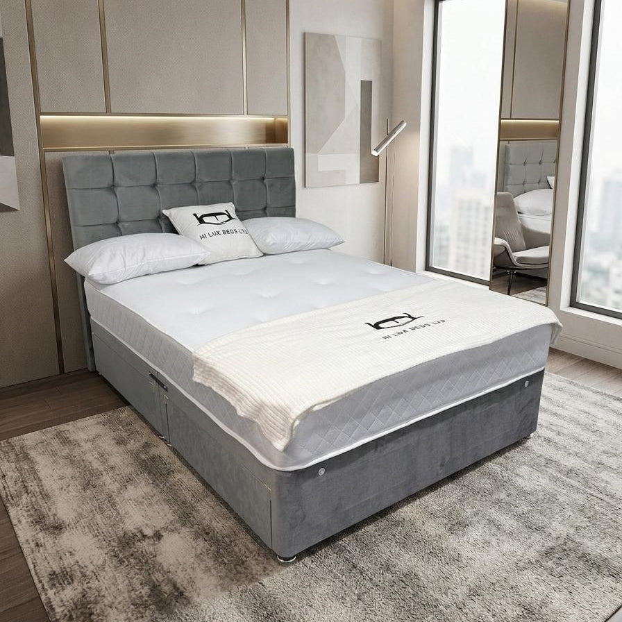 Ice Cube Divan Bed with 20" Headboard