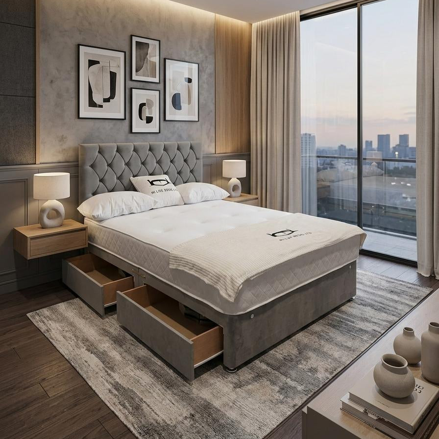 Monaco Divan Bed with 20" Headboard