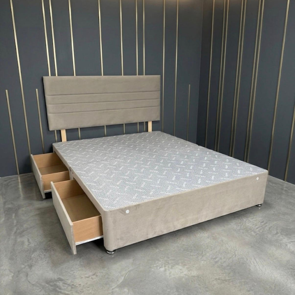 Horizontal Panel Divan Bed with 20" Headboard