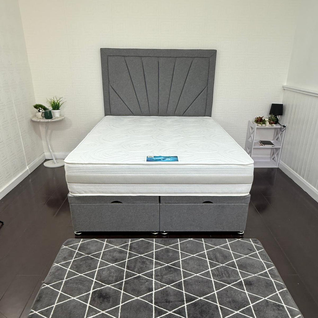 Fan Border Storage Ottoman Divan Bed