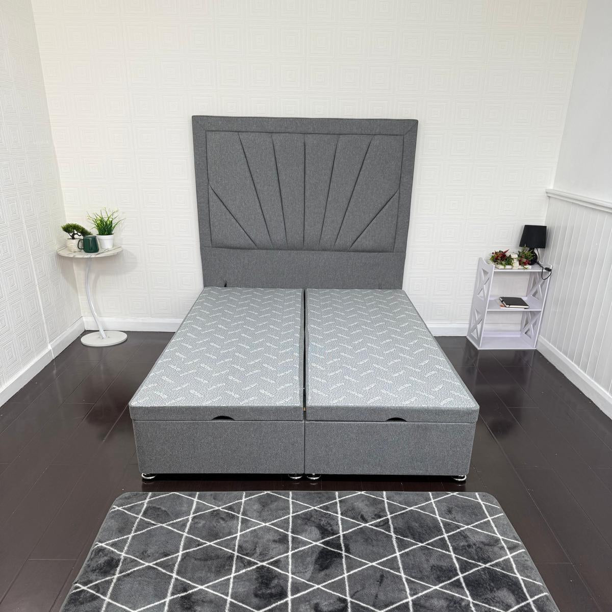 Fan Border Storage Ottoman Divan Bed
