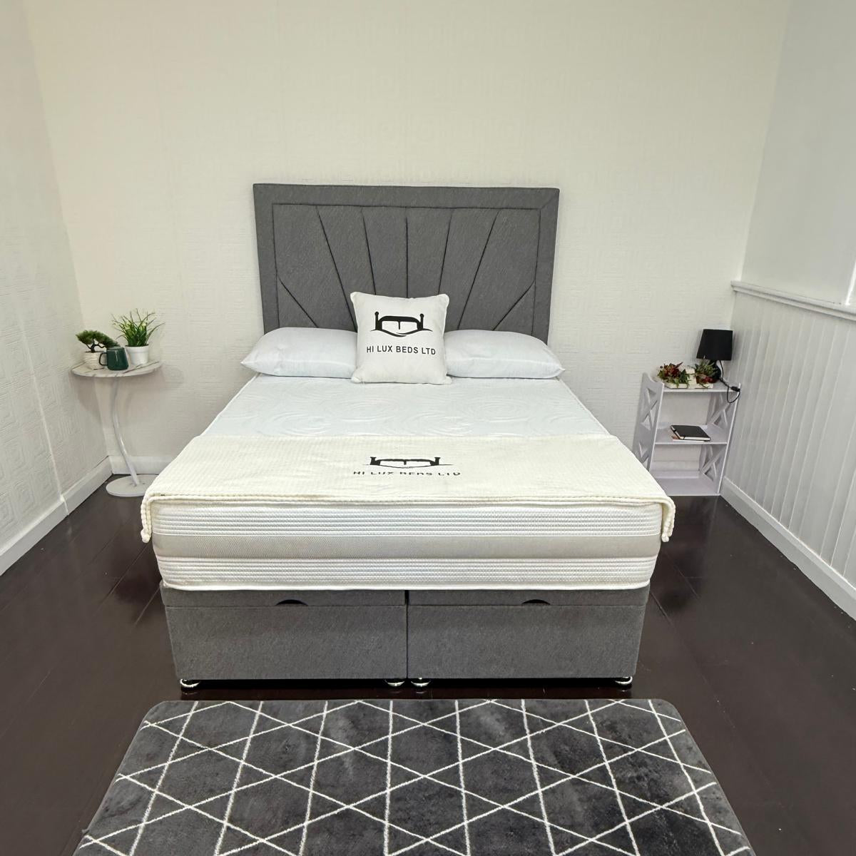 Fan Border Storage Ottoman Divan Bed